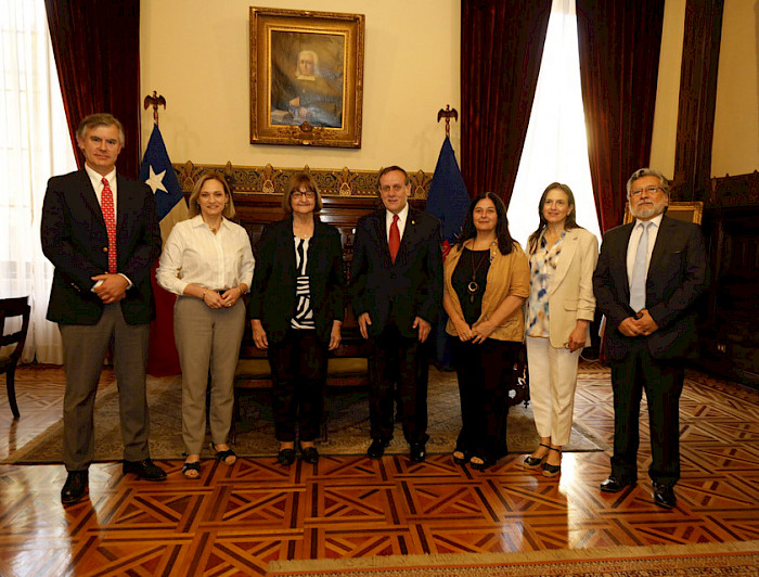 Bruno Nervi, Carolina Goic, Rosa Devés, Ignacio Sánchez, Lorena Rodríguez, Paula Margozzini, y Enrique Castellón